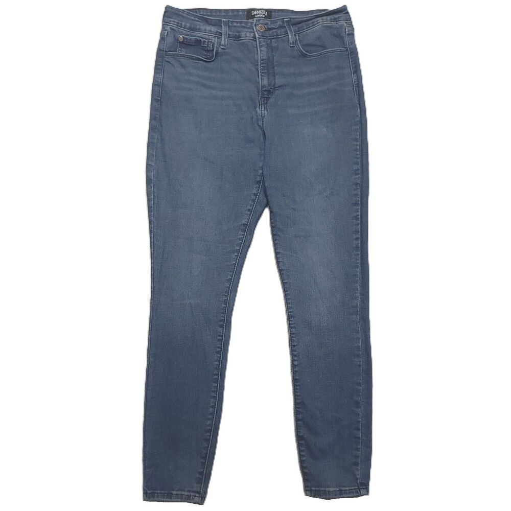 Levis Denizen High Rise Super Skinny Womens 14 Jeans Blue Stretch Denim